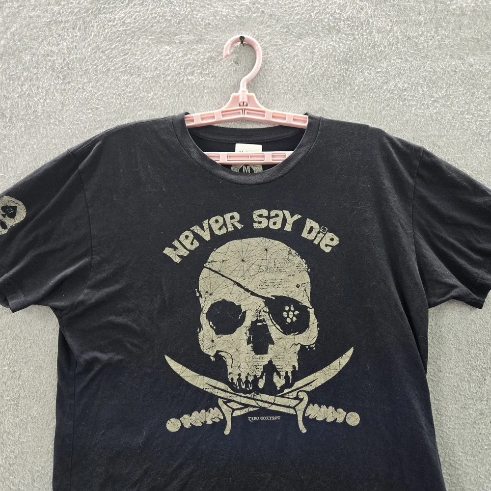 Wash With Souls Men Shirt M Black Graphic Print‎ Skull Crossbones Band Tee